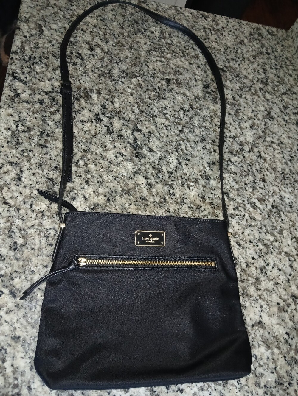 Kate Spade Dessi Wilson Road Black Nylon Crossbody Bag Minimalist Casual Style